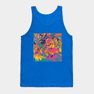 Peony colorful Illustration in extreme color palette Tank Top